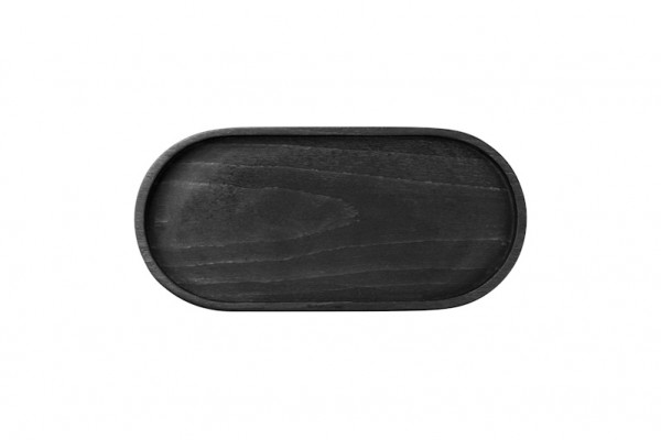 ASA wood Tablett oval schwarz 23cm