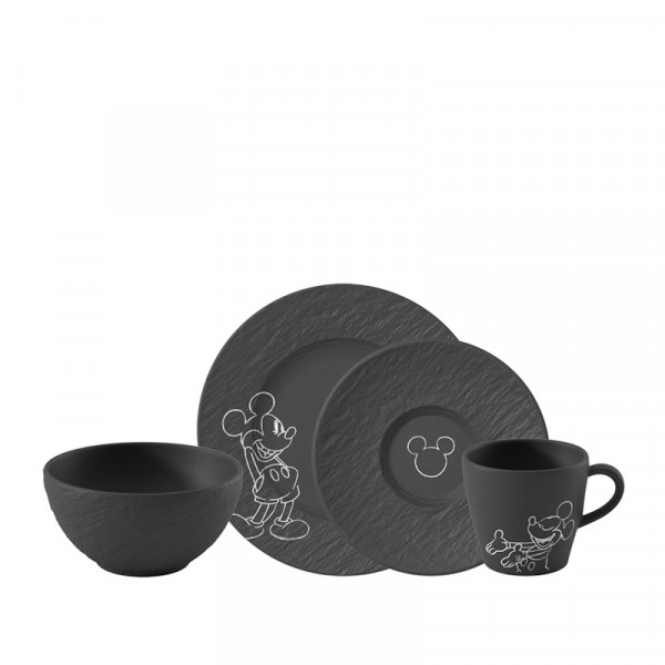 Villeroy&Boch Manufacture Rock Mickey Mouse Frühstücks Set 4tlg.
