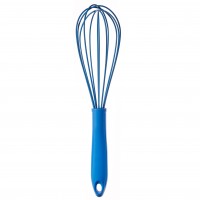 Kochblume Schneebesen groß L 27 cm silikon hellblau
