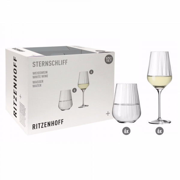 Ritzenhoff Sternschliff Aurelie 12er Set Weißwein und Wasser