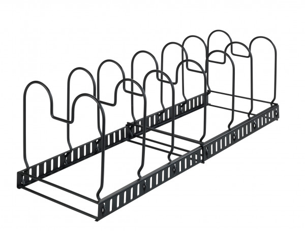 Wenko 53149100 Deckel- und Pfannenhalter ausziehbarer Geschirrständer für Deckel und Pfannen ausgezogen