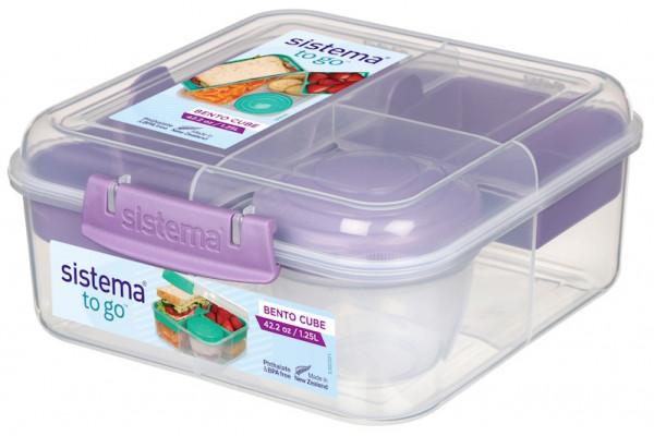  Sistema Bento Cube to Go 1,25l Mint, Lila, Navy 