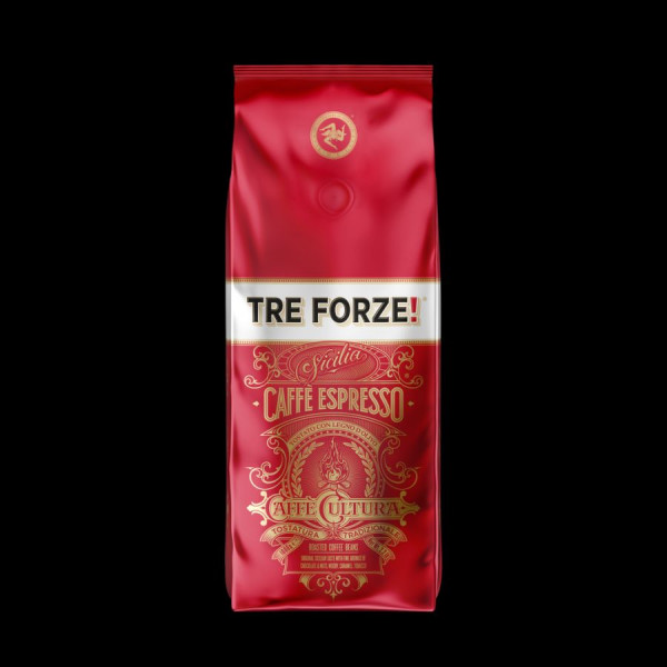 TreForze! Caffe`Espresso ganze Bohne Olivenholzröstung 1kg