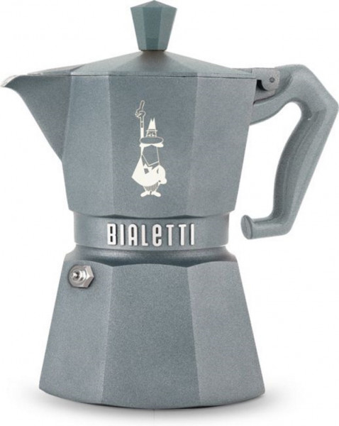 Bialetti Espressokocher Moka Exclusive Induktion 3 Tassen grau