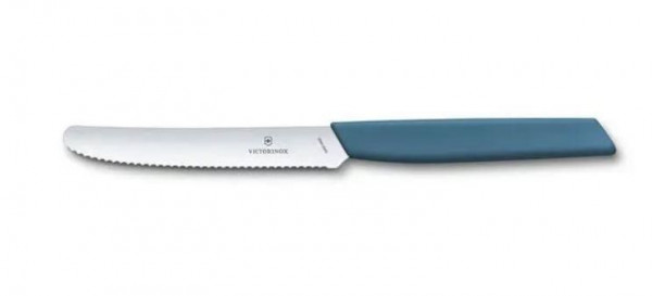 Victorinox Steakmesser 11 cm Welle blau  Swiss Classic