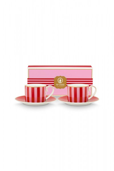 PIP Love Brids Stripes Red Espresso 4tlg.