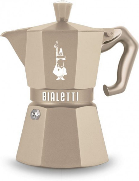 Bialetti Espressokocher Moka Exclusive Induktion 6 Tassen creme