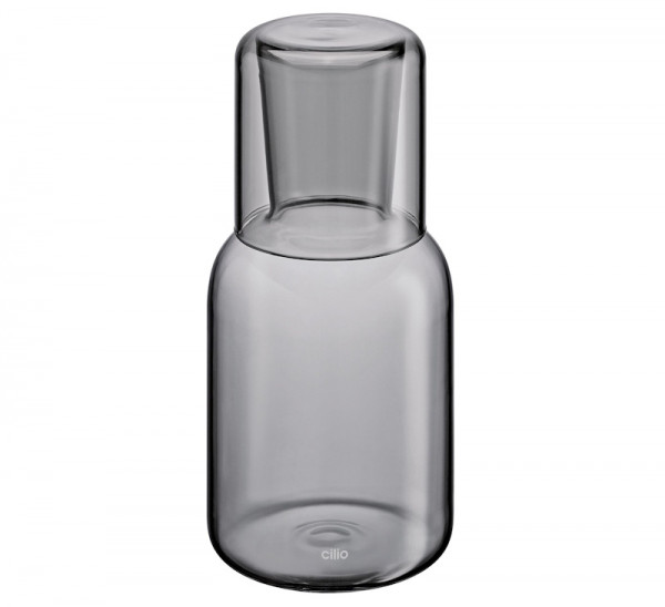Cilio Lorenzo Wasserkaraffe mit Trinkglas grau