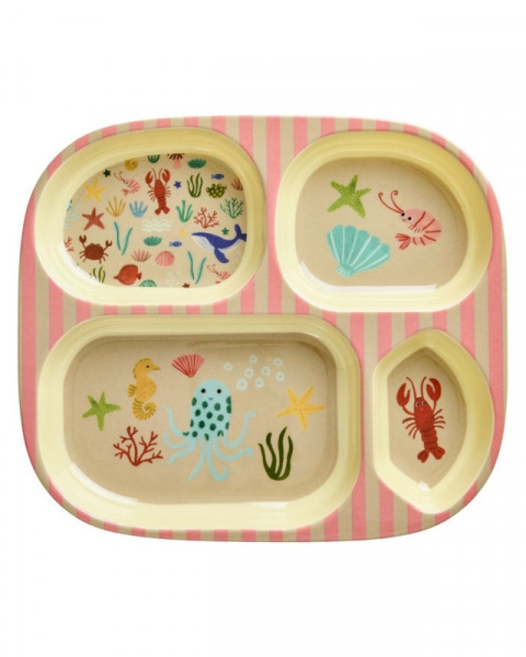 Rice Kinderteller mit Einteilung Coral Ocean
