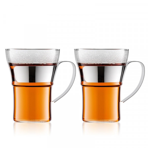 Bodum Kaffeeglas mit Metallgriff 2er Set 0,35l