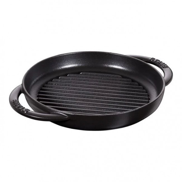 Staub Grillpfanne 22 cm rund schwarz