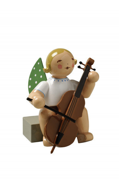 Wendt&Kühn Engel mit Violoncello sitzend