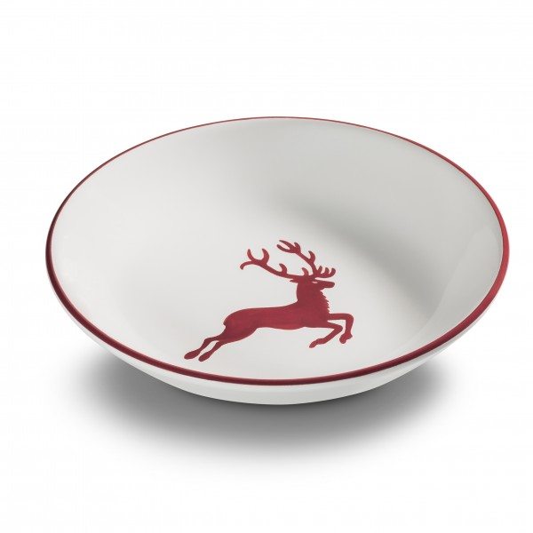 Gmundner Bordeauxrot Hirsch Suppenteller Cup (Ø 20cm)