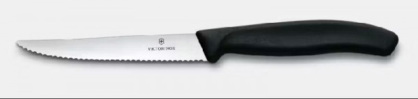 Victorinox Steakmesser 11 cm Welle schwarz  Swiss Classic