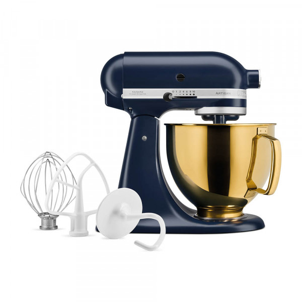 KitchenAid Küchenmaschine 4.8L Artisan Ink Blue mit goldener Schüssel