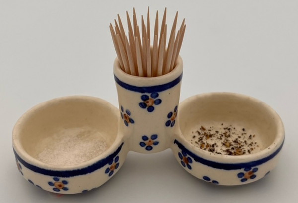 Bunzlauer Keramik Salt und Pfeffer Menage Blumen