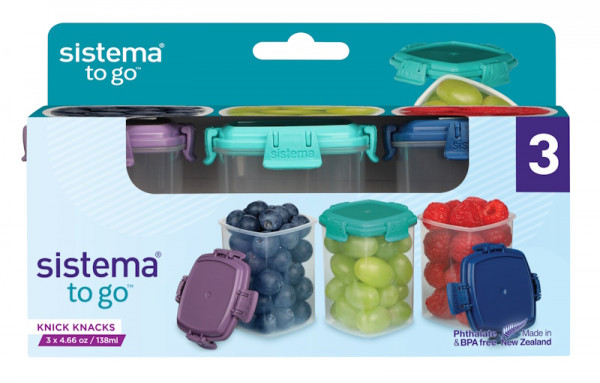  Sistema Knick Knack 3er-Pack Mint, Lila, Navy 