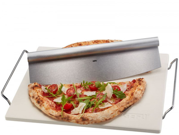 Gefu Pizzastein eckig mit Gestell inkl. Wiegemesser Darioso