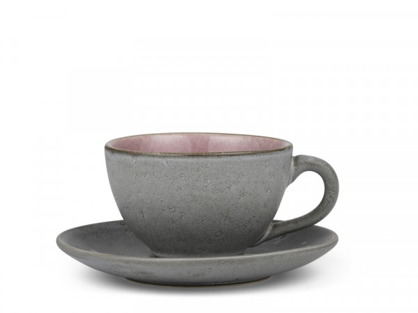 F&H Bitz Grey/Light Pink Tasse 2tlg 240ml