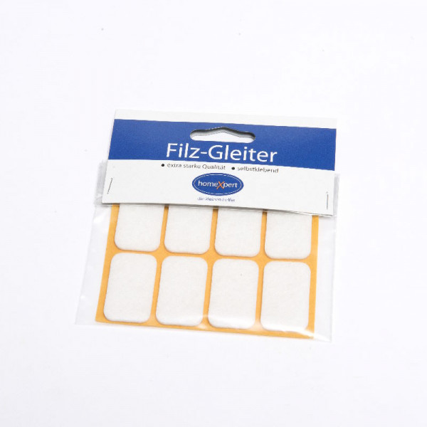 Hansi-Siebert Filz-Gleiter eckig weiß 22x36 mm Inhalt: 8 Stück; Stärke: 2 mm