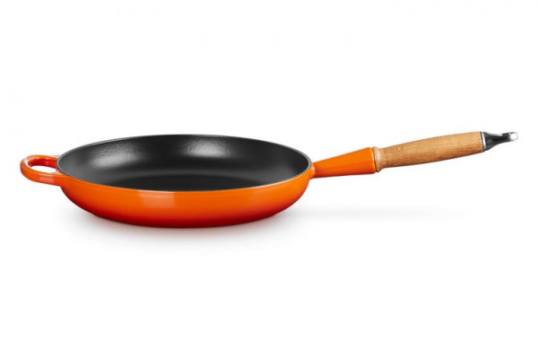 Le Creuset Bratpfanne 28 cm ofenrot mit Holzgriff