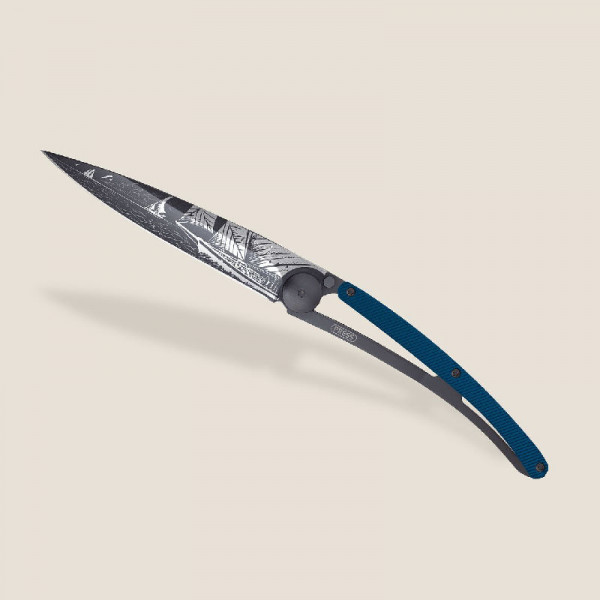 deejo Taschenmesser blaues Aluminium Segeln