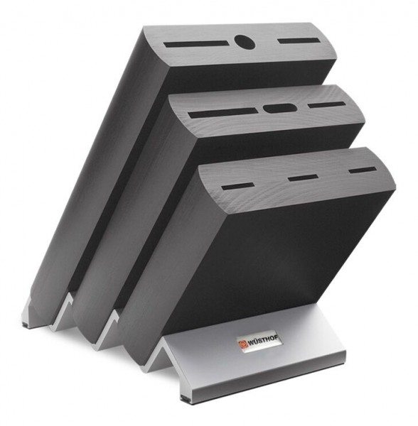 Wüsthof Meserblock 9 Steckplätze Esche schwarz mit Alusockel