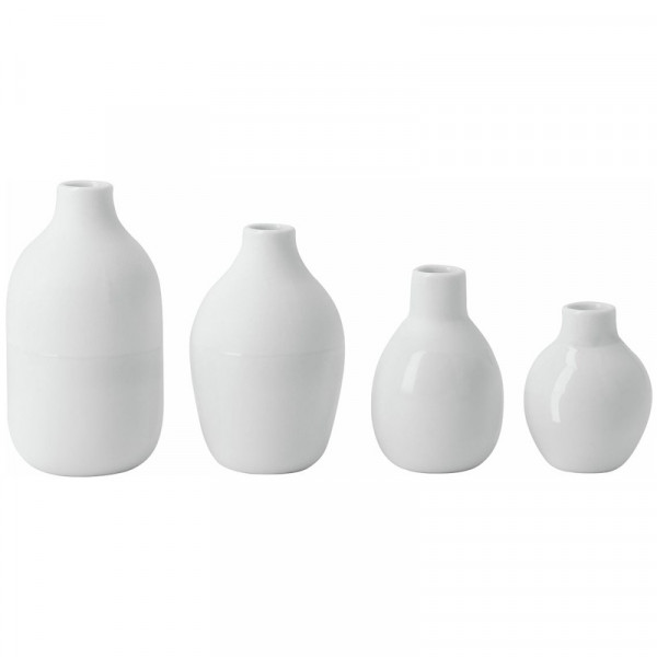 Räder Mini Flaschenvasen weiß 4er Set