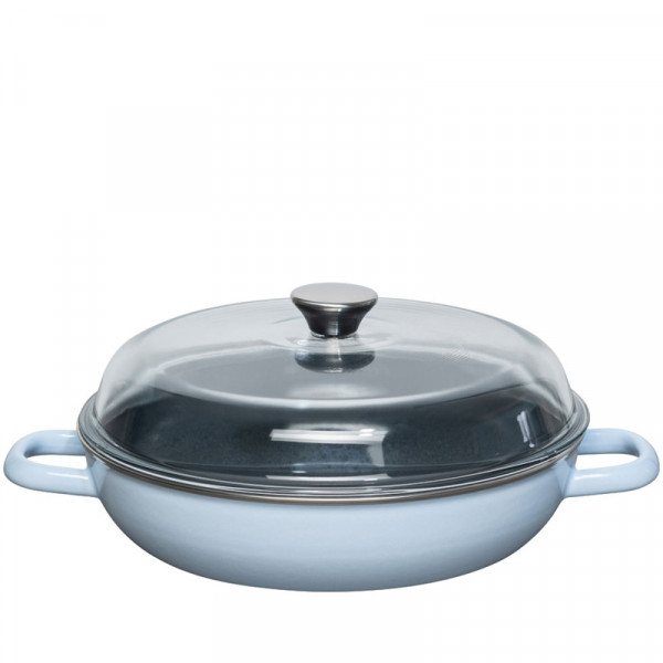 Riess Schmorpfanne mit Glasdeckel sky blue 28cm