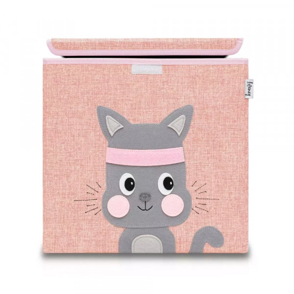 Lifeney Aufbewahrungsbox mit Deckel Katze 33x33x33