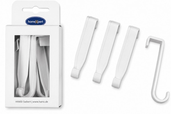 Hansi-Siebert Türhaken weiß 4er-Set Kunststoff Länge 85mm