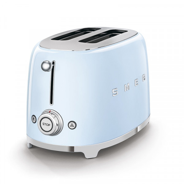 Smeg Toaster 2 Scheiben Pastellblau 50'S Retro Style seitlich