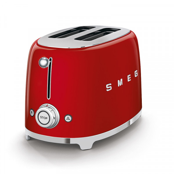 Smeg Toaster 2 Scheiben Rot 50'S Retro Style seitlich