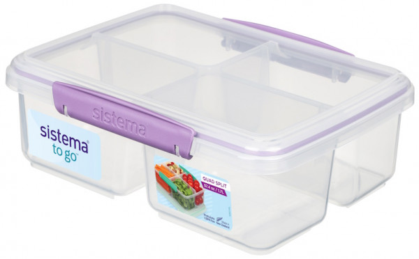  Sistema Lunchbox Quad Split to Go 1,7l Mint, Lila, Navy 