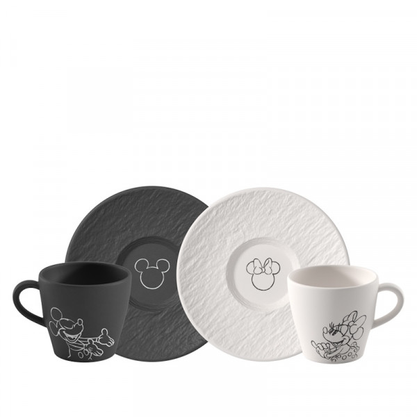 Villeroy&Boch Manufacture Rock Mickey Mouse Kaffeetasse mit Untertasse 4tlg.