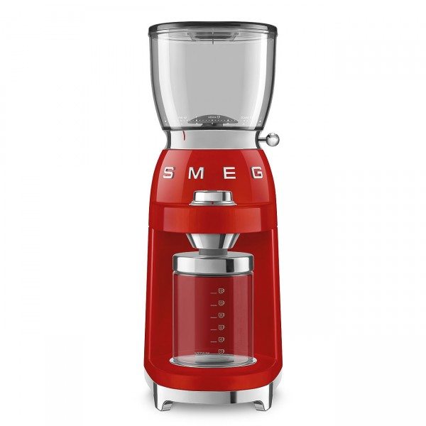 Smeg - 50'S Retro Style, Kaffeemühle,Rot, Premium Metall Gehäuse, 3 Mahlgrade Von Fein Über Medium Z