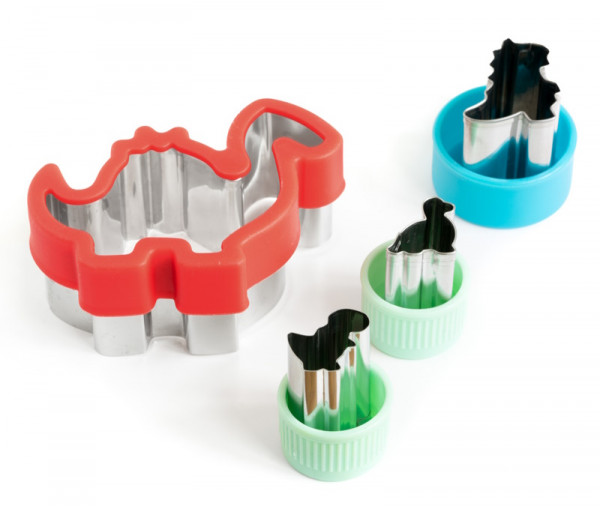 Lekkabox Edelstahl Ausstecher Dinosaurier 4er Set