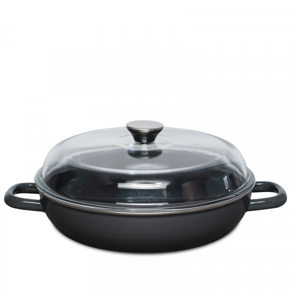 Riess Schmorpfanne m. Glasdeckel 28 cm dark grey