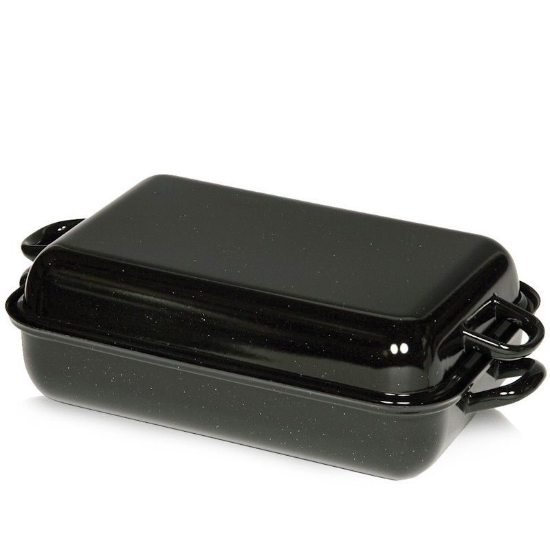 Rechteckiger Bräter Mit Deckel – 40x26 Cm, Antihaftbeschichtet – Für Herd & Backofen, Grau