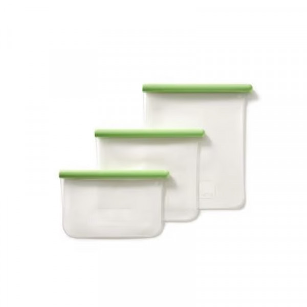 Lekue Wiederverwendbare Silikonbeutel 3er grün