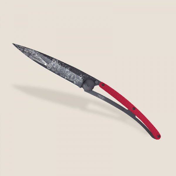 deejo Taschenmesser Aluminium rot Feuerwehrmann