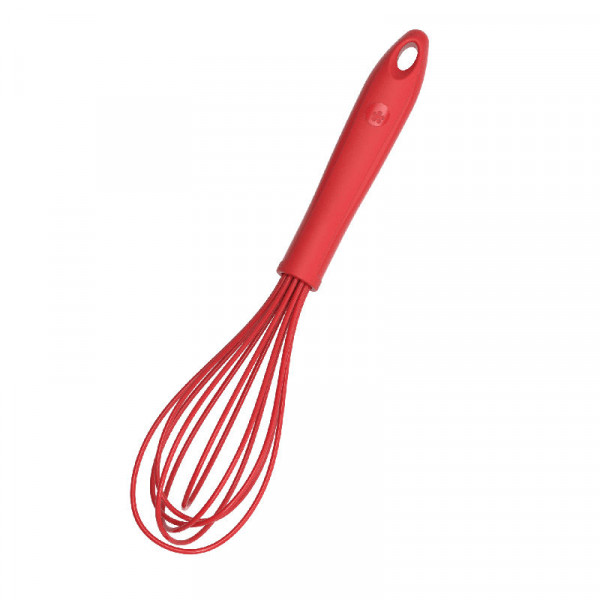 Kochblume Schneebesen groß L 27 cm rot