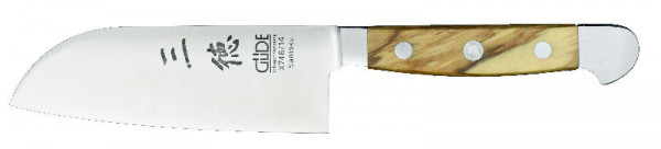 Güde Alpha Olive Santoku Messer 14 cm Griff  Olivenholz