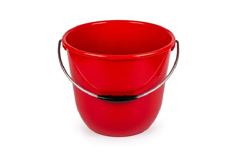 Synx Tools Eimer Für Reinigungswagen – 15 Liter, Quadratisch, Rot, Mit Griff & Literskala, Für Moppwagen, Arbeitswagen & Hausreinigung