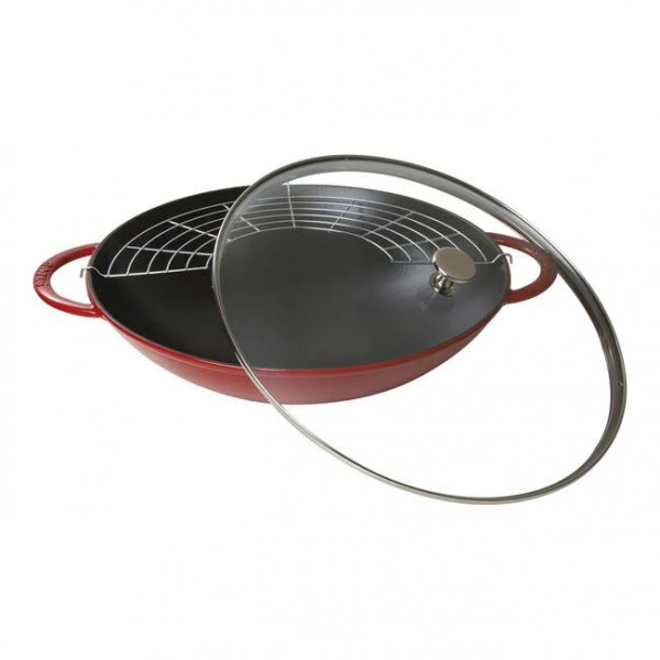 Staub Wok 37 cm kirschrot