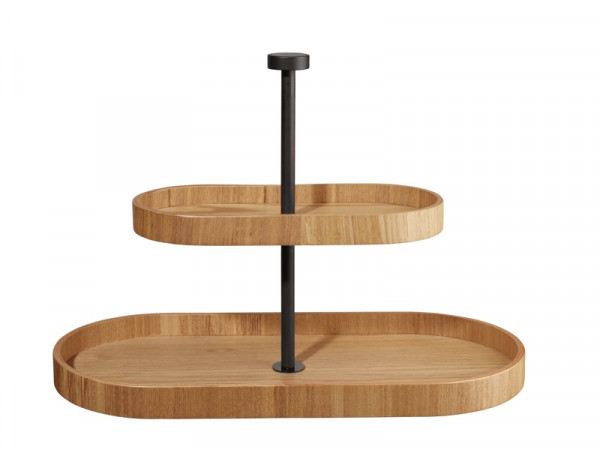 ASA Etagere 2-stufig Weidenholz oval