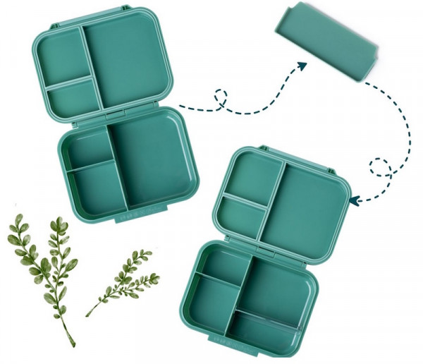 Lekkabox Brotdose mini classic mit 3 Fächern forest