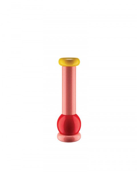 Alessi  Salz-/Pfeffer- und Gewürzmühle aus Buchenholz, rot, rosa und gelb