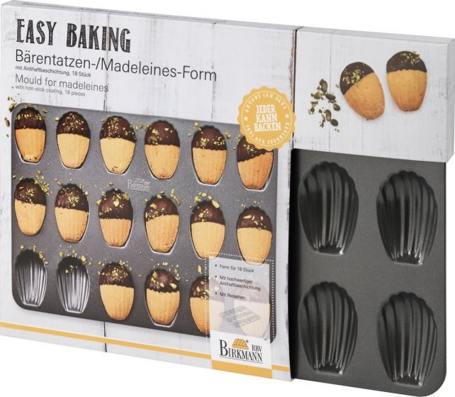 Birkmann Easy Baking Bärentatzen-/Madeleine-Form 18-fach, Muffins, Backformen, Backen, Küche