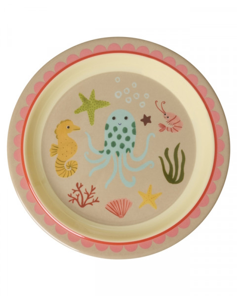 Rice Teller 22cm Coral Ocean Print